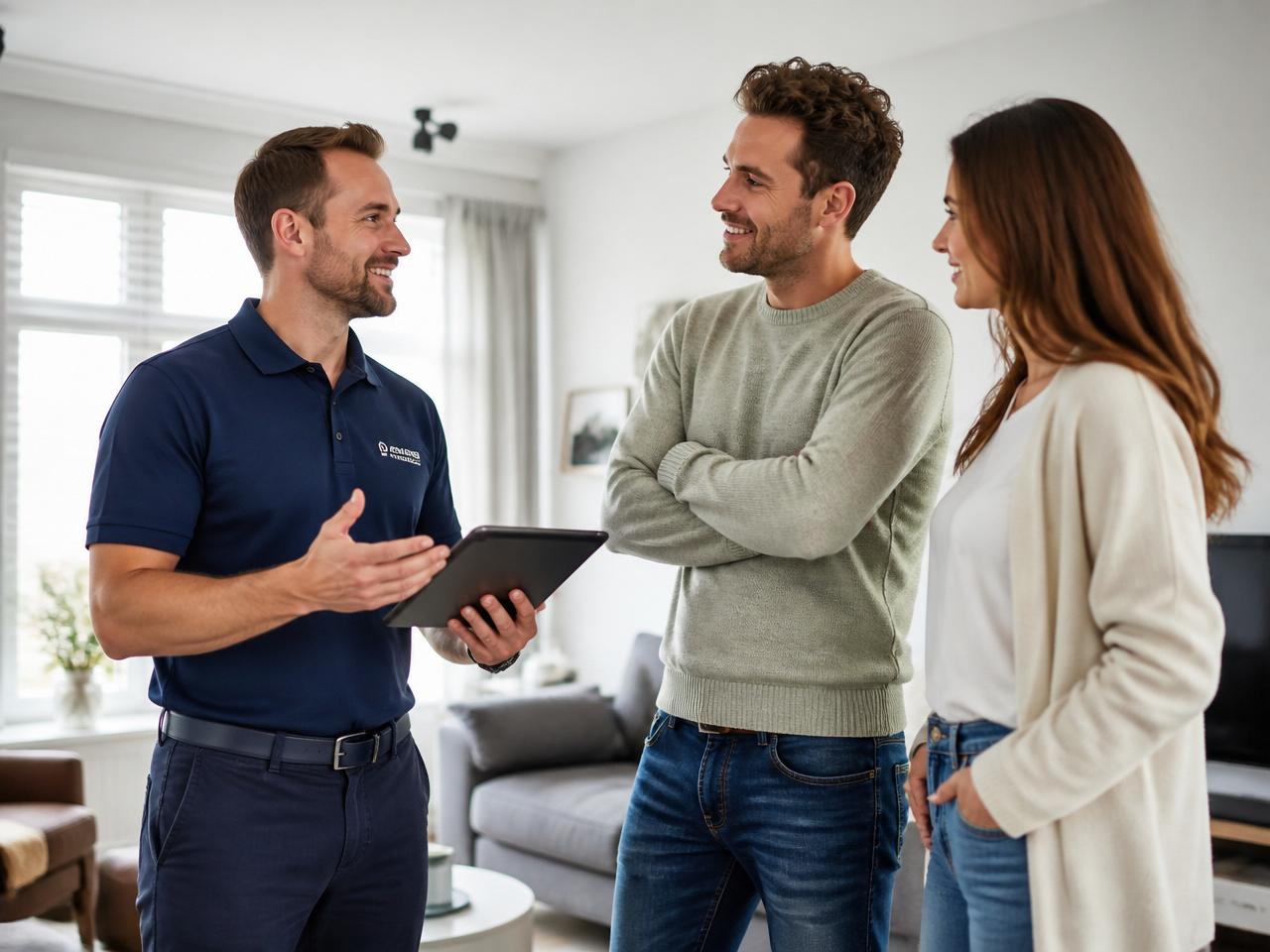 Medewerker van Atlas Onderhoud bespreekt de opname met bewoners